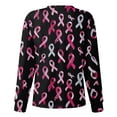 thumbnail image 4 of Scrubs for Women with Pockets, Moisture Wicking Holiday Scrub Tops, Stretch Plus Size Nurse Uniform Shirts Breast Cancer Awareness Pink L, 4 of 5