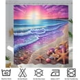 thumbnail image 5 of Purple Sunrise Beach Shower Curtain Coastal Seashell Ocean Shower Curtain for Bathroom Waterproof Fabric Bathroom Curtain with 12 Hooks Sunset Seafoam Bath Curtain Bathtub Decor, 5 of 6