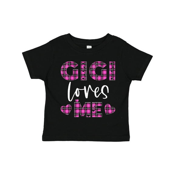 Inktastic My Gigi Loves Me Hearts in Pink Plaid Boys or Girls Toddler T-Shirt