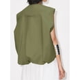 thumbnail image 3 of Bslissey Women's Zipper Cargo Vest Sleeveless Solid Color Pockets Oversized Jacket Ladies Fashion Casual Waistcoat Tops for Outerwear Streetwear, 3 of 6