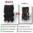 thumbnail image 4 of GFDYREE Invisible Wire Hair Extensions, Natural Black Hair Extensions with Adjustable Size 4 Secure Clips, 20 Inch Long Curly Wavy Hairpieces for Women, 4 of 6