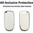 thumbnail image 3 of Key Fob Cover Compatible with Jeep Grand Cherokee Compass Cherokee Renegade Keychain Case Holder Protector,White, 3 of 7