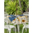 thumbnail image 3 of Outdoor Tablecloth with Umbrella Hole for Patio/Picnic/Party/Camping, Vintage Sunflower Waterproof Table Cloth Round Cover Washable, Summer Botanical Farmhouse Floral (Dia 54"), 3 of 8