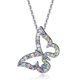 thumbnail image 1 of Collar de cristal para mujer, 1 pieza Colgante de mariposa plateada, cristales multicolores, 1 of 5