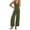 38-Army Green, variant on Gaecuw Dressy Jumpsuits for Women Sleeveless Cold Shoulder Overall with Pockets Square Neck Band Collar Solid Onesie One Piece Outfits Casual Loose Baggy Long Pants Wide Leg Summer Romper Ankle Length
