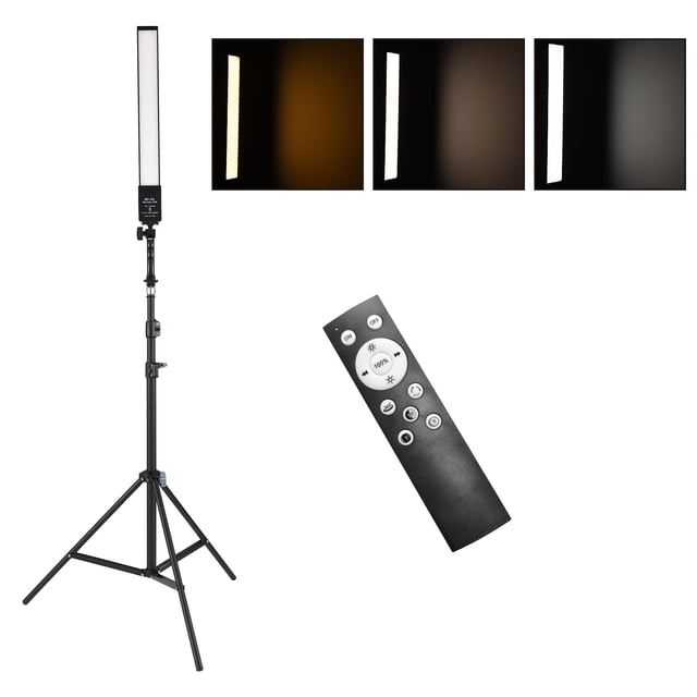 Portable Handheld Photography Fill Light Kit with LED Video Light Wand 24W 3200K-5500K Dimmable + 2M Metal Light Stand + Remote Control for Vlog Live Streaming Product Portrait Photography