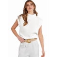 thumbnail image 2 of Women'S Mock Neck Sleeveless Sweater Vest Casual Cap Sleeve Knit Pullover Tank Tops 2025 Spring Summer Clothes White S, 2 of 8