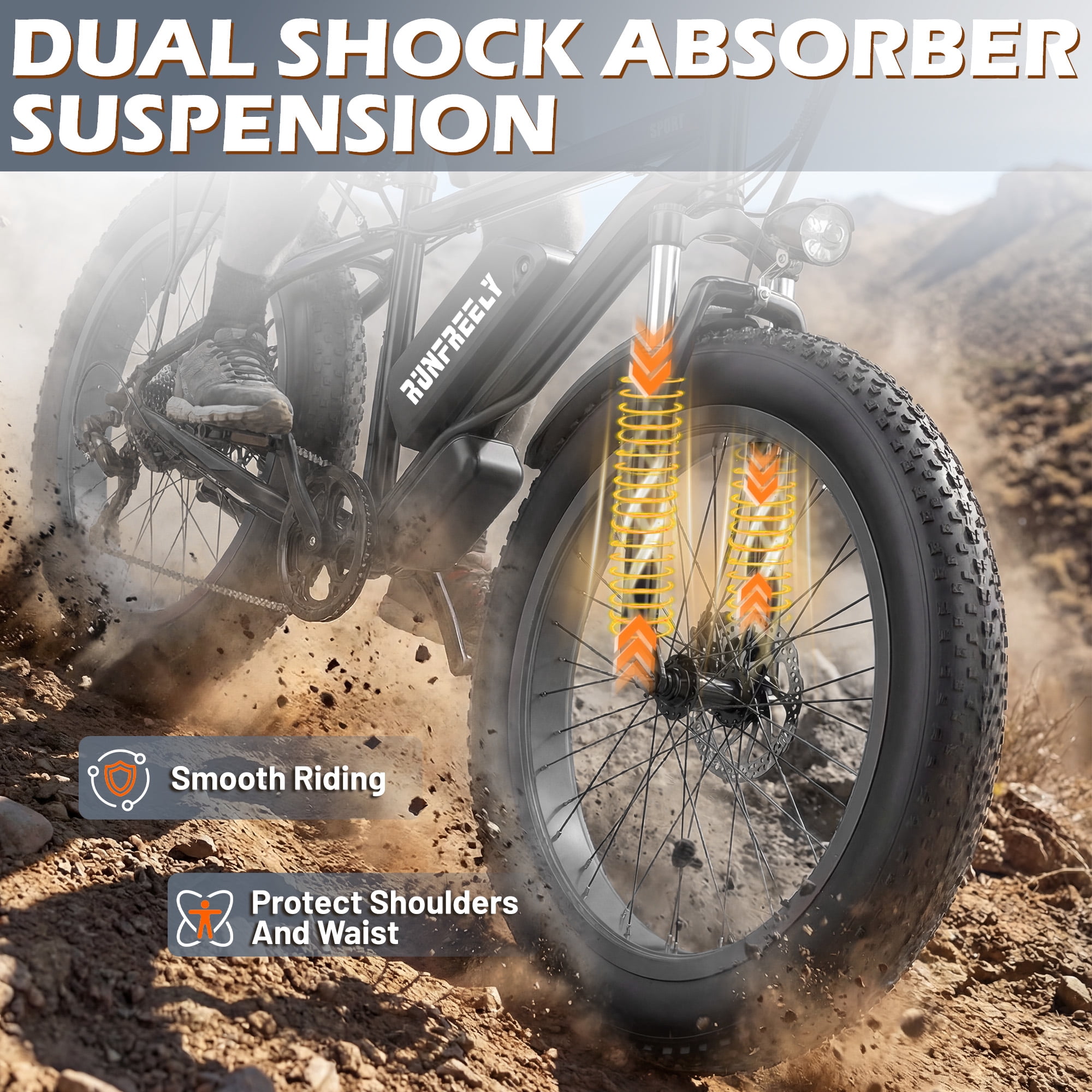 Electric Bike for Adults,1500/3000W Motor, 26" Fat Tire E-Bike with 48V 13AH/32AH Battery, 27/36 MPH Max 62-90 Miles Electric Motorcycle, 7-Speed Electric Mountain Bicycle