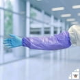 thumbnail image 5 of Disposable Vinyl Oversleeves 18" in Bulk. 144 Pairs of Purple Regular PVC 8 mil Arm Covers with Elastic Wrist & Elbow. Pack of 288 Waterproof Protective Sleeves for Food Service, Industrial., 5 of 5