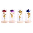thumbnail image 2 of Rose In Glass Dome Wooden Base Glass Dome with Led Flower Lamps Purple, 2 of 9