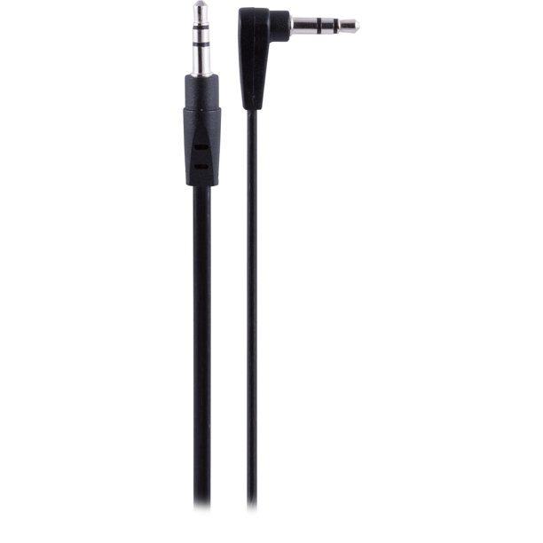 onn. 3.5mm Auxiliary Audio Cable with 1 Flat Right Angle Plug, 4 ft.