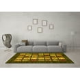 thumbnail image 3 of Ahgly Company Machine Washable Indoor Round Abstract Yellow Modern Area Rugs, 8' Round, 3 of 4