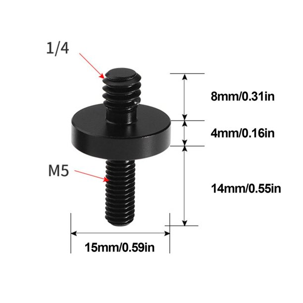 1/4" a 3/8" Adaptador de montaje de tornillo de rosca macho a hembra montaje de tornillo de placa de trípode para soporte de luz de trípode de Flash de cámara Tan Jianjun unisex
