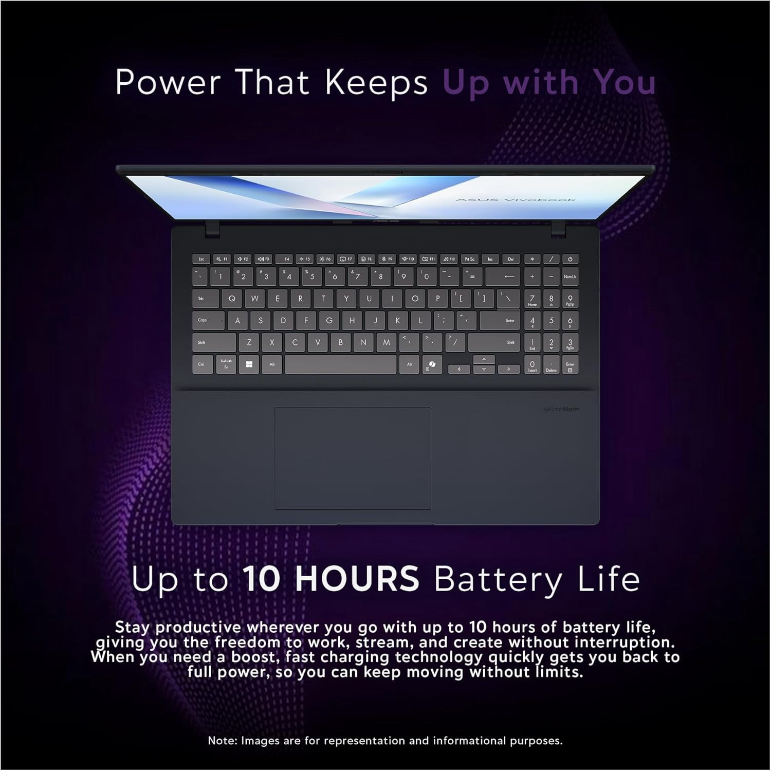 Asus Vivobook 16 Copilot+ Laptop, AMD Ryzen AI 5-330, 16 GB DDR5 RAM, 512 GB PCIe SSD, 16" FHD+ (1920x1200, WUXGA) Display, AMD Radeon Graphics, Numaric Keypad, W11 Home, Quiet Blue + Traix MousePad