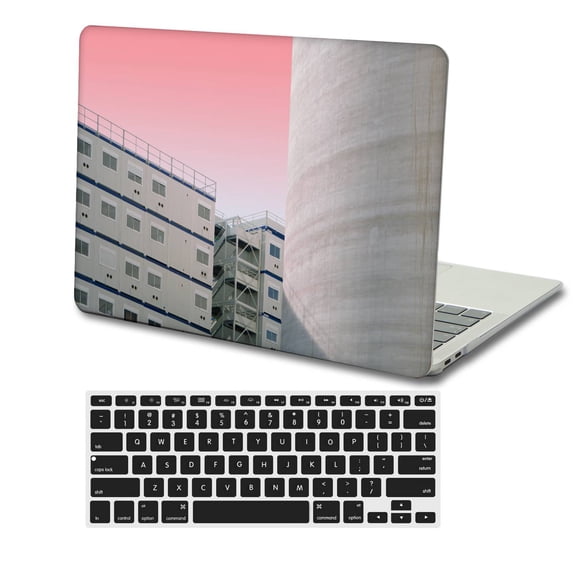 KSK KAISHEK Hard Shell Case Cover Compatible MacBook Air 13.6 inchs m2 with Retina Display Type C + Black Keyboard Cover Model: A2681 (Pink series 0737)