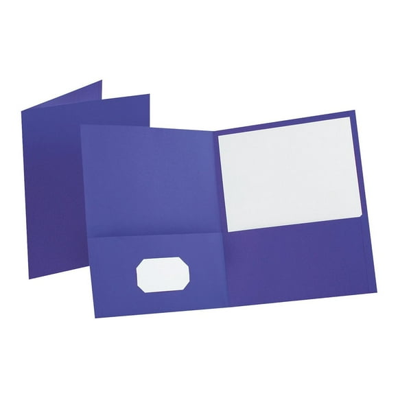 Oxford - Dossier de Poche - 2 Compartiments - pour Lettre Taille A (8.5 Po x 11 Po) - Capacité: 100 Feuilles - Violet (Lot de 10)