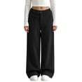 thumbnail image 2 of hotojiny Girls Corduroy Pants Casual Loose Wide Leg Kids Trousers with Pockets Comfy Pull on Plain Uniform Pants(Black,7-8 Years), 2 of 8