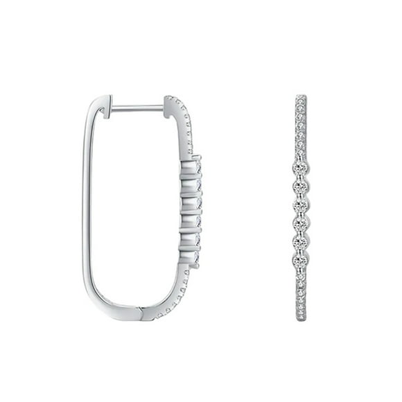 Aretes tipo huggies con pedreria Plata 925 Zoft Ztore