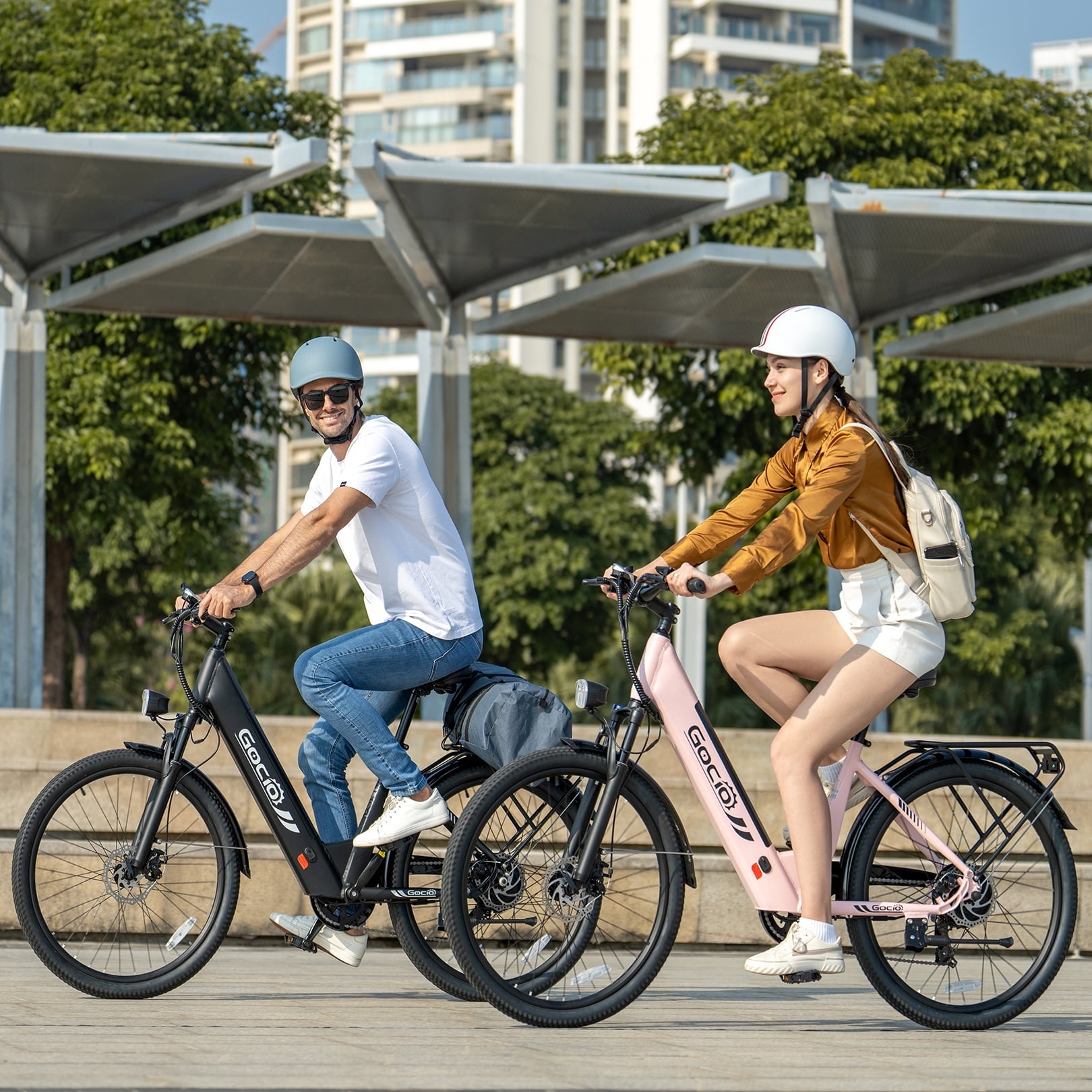 Gocio 26" x 2.1" Electric Bike for Adults, 500W Commuter Ebike, 48V 720wh Built-in Battery, 5 Riding Modes, Max 60 Miles, LCD, Lockable Front Suspension Step Thru E Bikes UL 2849