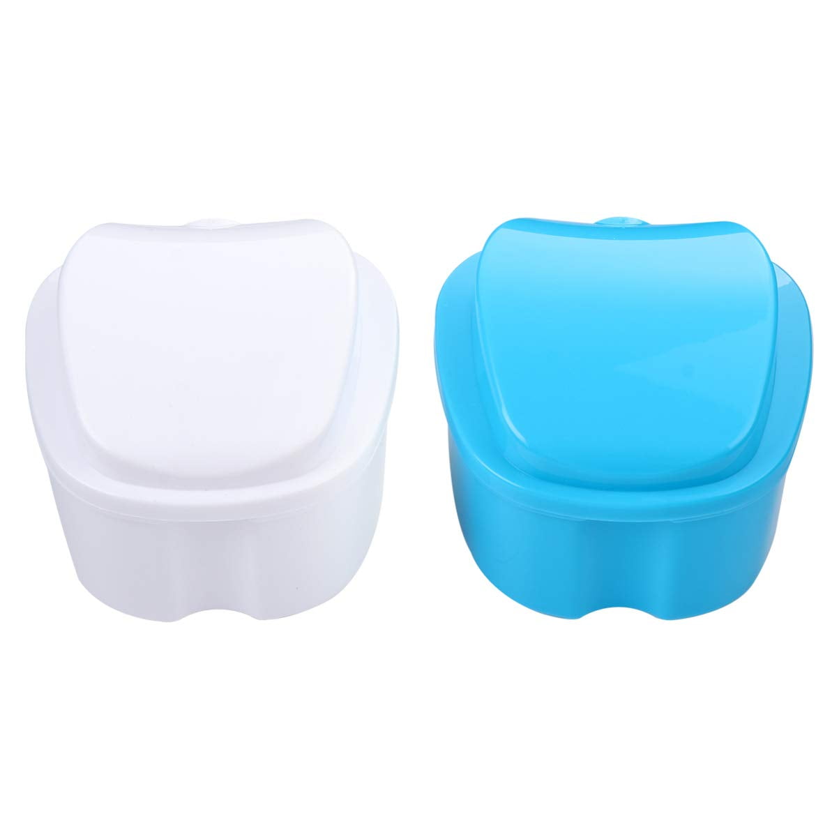 Denture Holder 2pcs Denture Cup Denture Bath Case False Teeth Container