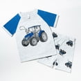 thumbnail image 2 of Gibobby Toddler Boy Summer Outfit Truck Carrot Print Cartoon Print Short Sleeve T-shirt Shorts Clothing Set 2t 3t 4t 5t 6t 7t 8t Boy Bunny Clothes(2-3 Years,Blue), 2 of 9