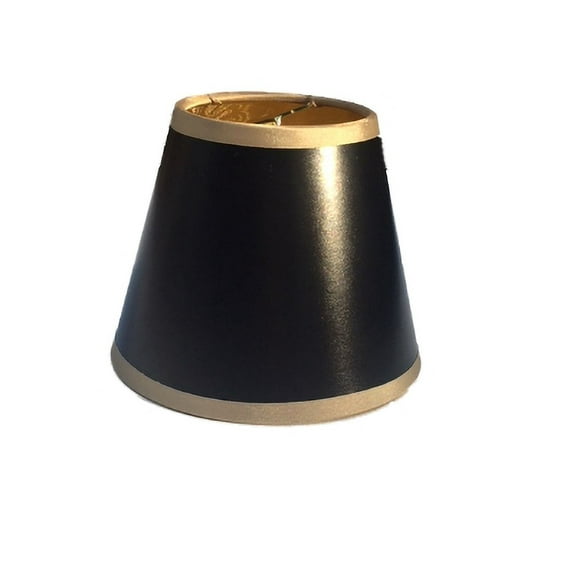 Upgradelights Black with Gold Trim 5 Inch Clip On Chandelier Shade 3x5x4
