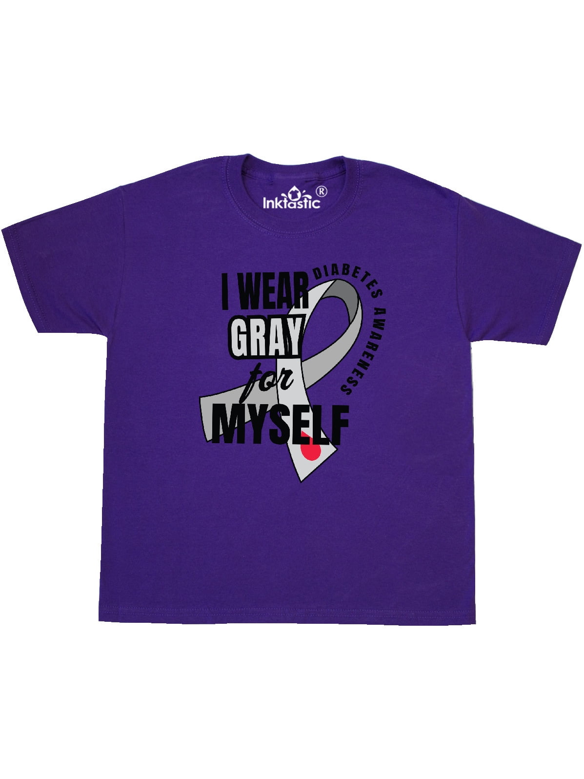 Diabetes Awareness I Wear Gray For Myself Youth TShirt
