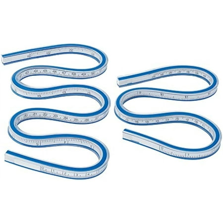 2PCS 2 Size Flexible Curve Ruler 16 24 Inch Plastic Graphics Curve Ruler Engineering Curve Ruler Bendable