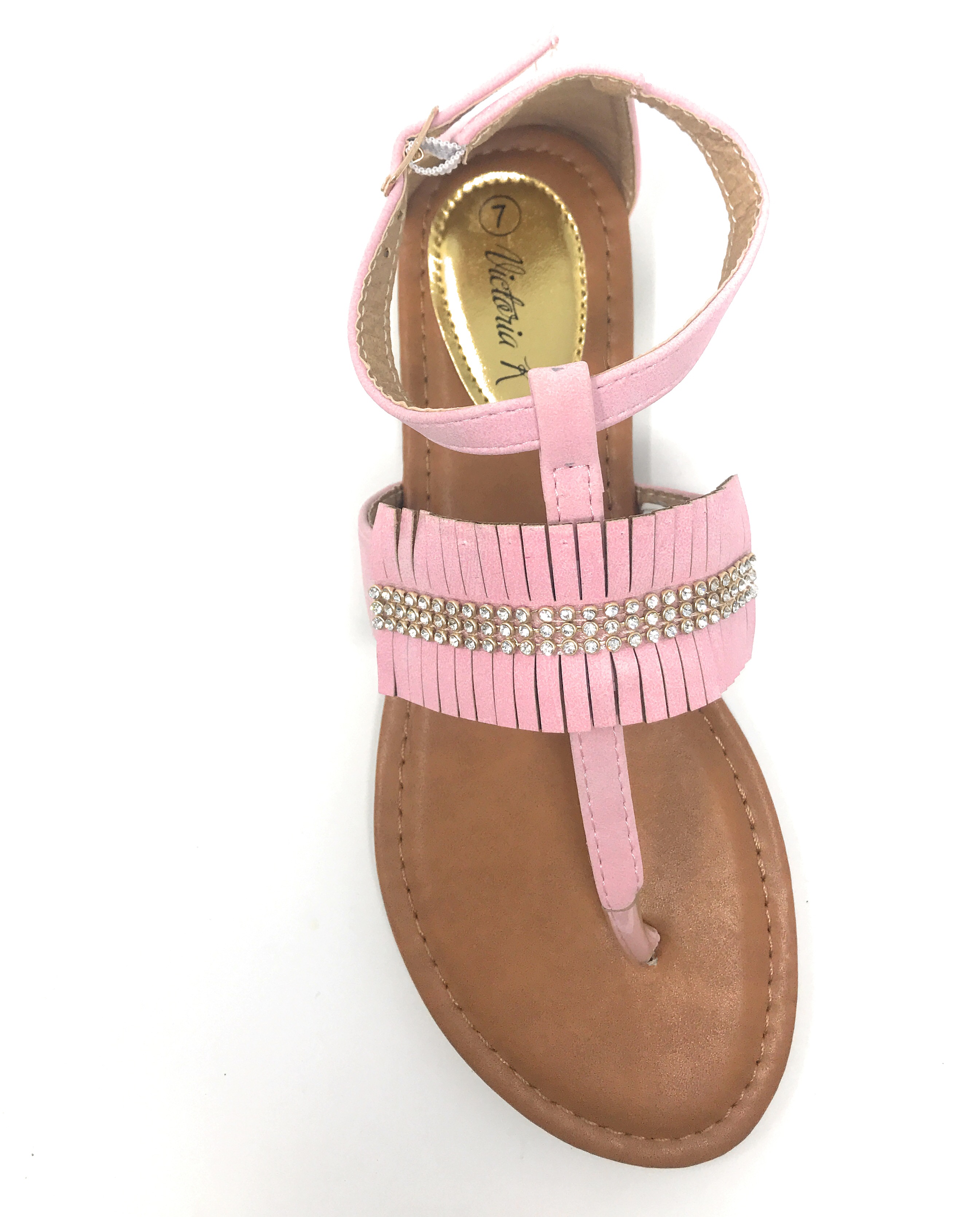 Victoria K Women's Fringed and Rhinestone Sandals