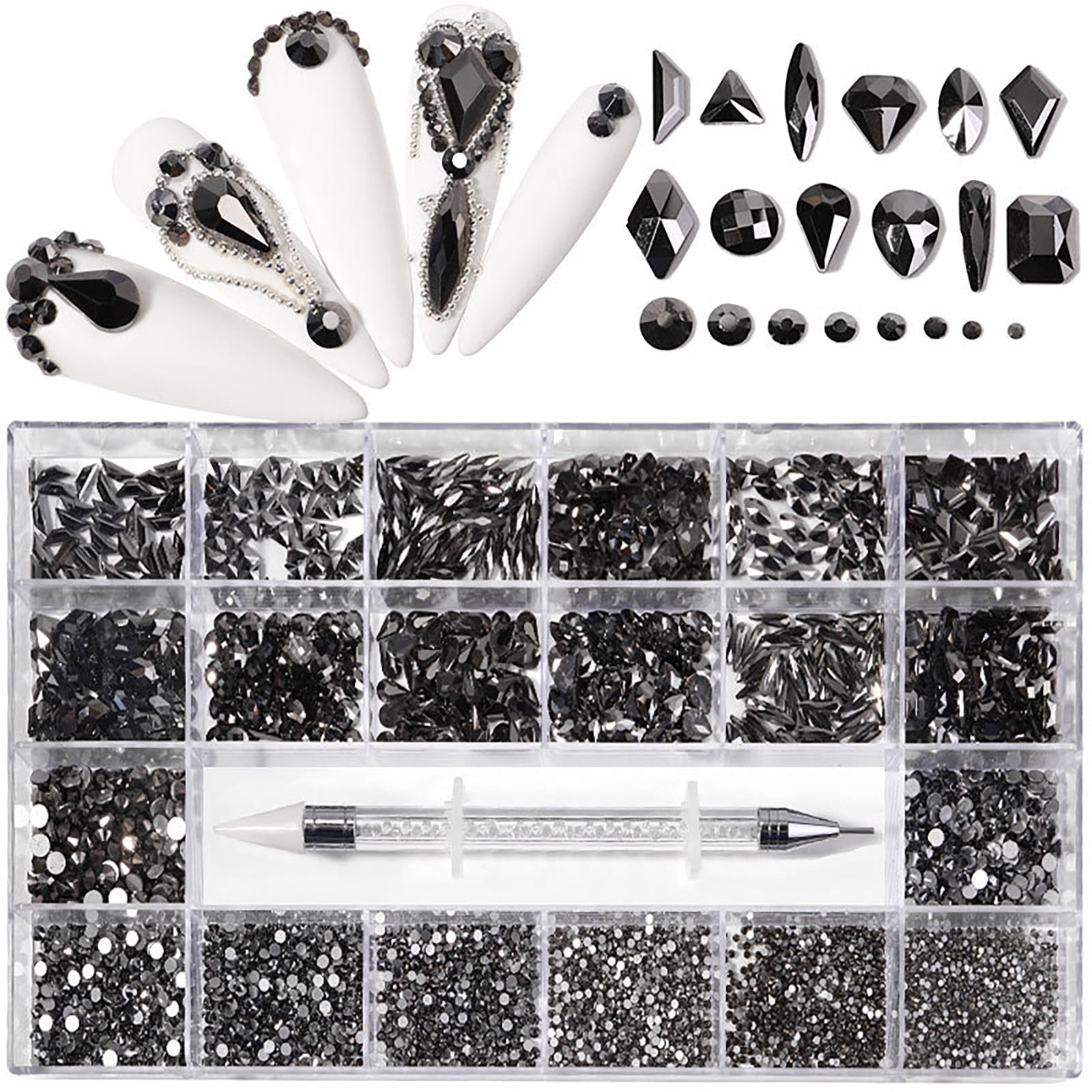 Fridja Boxed Nail Art Diamond Flat Glass Shaped Diamond DIY Nail Art Jewelry Set