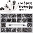 thumbnail image 1 of Fiudx Ofertas del día Juego de joyas para decoración de uñas DIY con forma de diamante plano de vidrio plano con diamantes para decoración de uñas en caja, 1 of 2