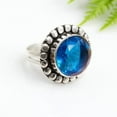 thumbnail image 4 of SATYAVIE JEWELLERY 925 Sterling Silver Ring For Womens Natural Swiss Blue Topaz Ring Sterling Silver Cocktail Ring Yellow Gemstone Ring Size US 7, 4 of 6