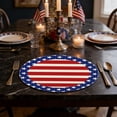 thumbnail image 6 of HBYJLZYG Independence Day Round Placemats, Star Striped Linen-Like for Kitchen, Dining, Party, 6 of 6