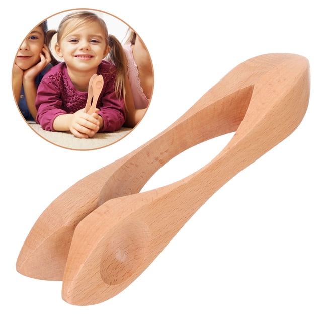 OULII Children Musical Spoon Wooden Percussion Instrument for Stage Shows 1Pcs