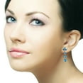 thumbnail image 3 of Galaxy Gold 14K Rose Gold 8.7 Carat Natural Blue Topaz Dangle Earrings - December Birthstone - Communication & Serenity - Fine Jewelry for Women, 3 of 3
