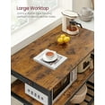 thumbnail image 2 of Kitchen Island with 3 Shelves, 39.4 Inches Width Kitchen Shelf with Power Strip, Large Worktop, Stable Steel Structure, Industrial, Easy to Assemble, 2 of 6