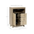 thumbnail image 2 of LuxenHome Natural Finish Wave-Patterned Manufactured Wood 3-Drawer 1-Door Bathroom Storage Cabinet, 2 of 11