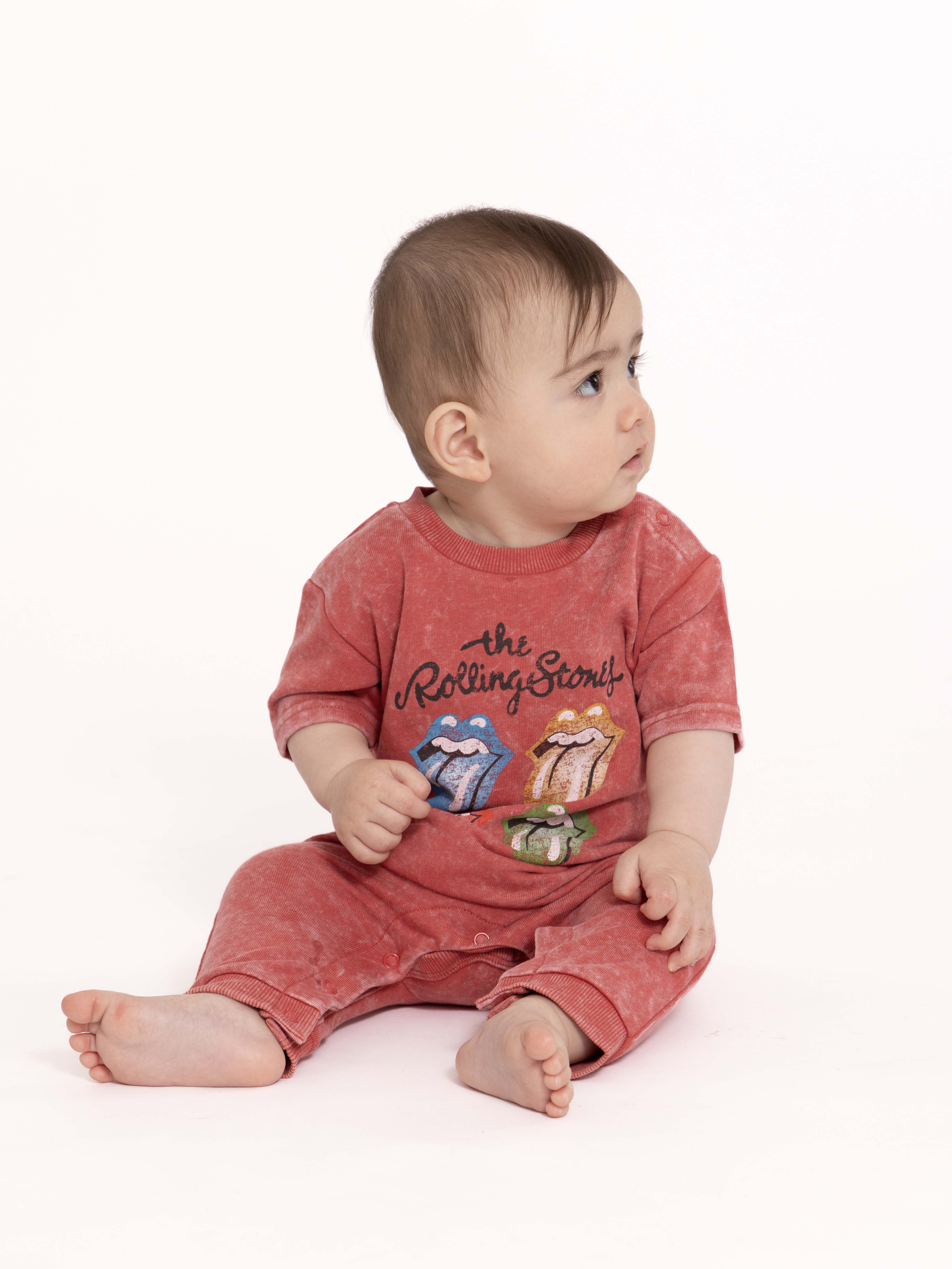 Rolling Stones Baby Boys Graphic Mineral Washed Romper, Sizes 0/3 Months-24 Months