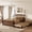 Walnut, variant on Mintazer Queen Size Bed Frame with Twin‑XL Trundle Bed & 2 Storage Drawers, Spindle Headboard Platform Bed for Bedroom, White