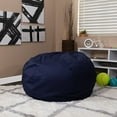 thumbnail image 2 of Oversized Solid Navy Blue Bean Bag Chair for Kids and Adults, 2 of 6