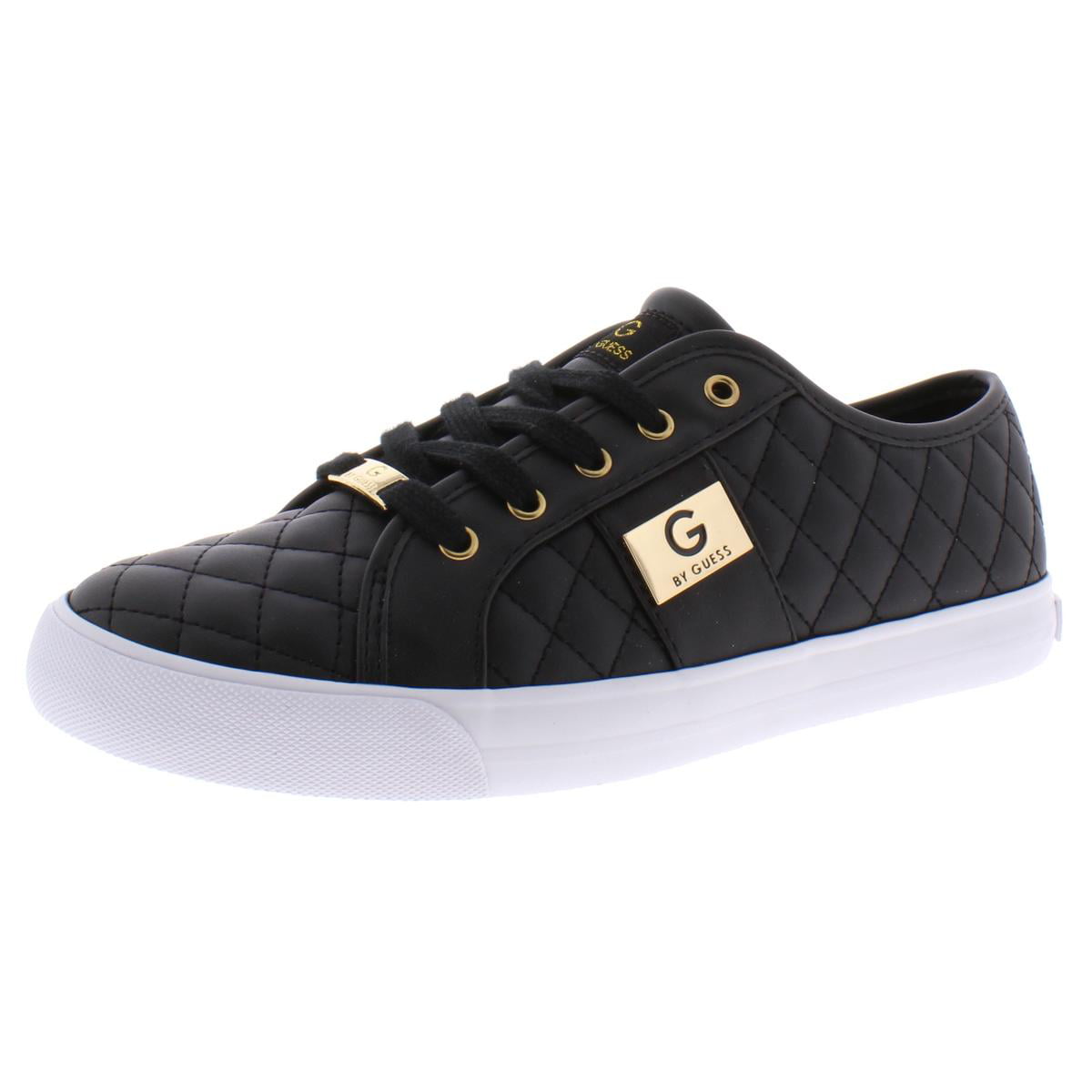 G by Guess Women's Backer2 Lace Up Leather Quilted Pattern Sneakers Shoes Black 