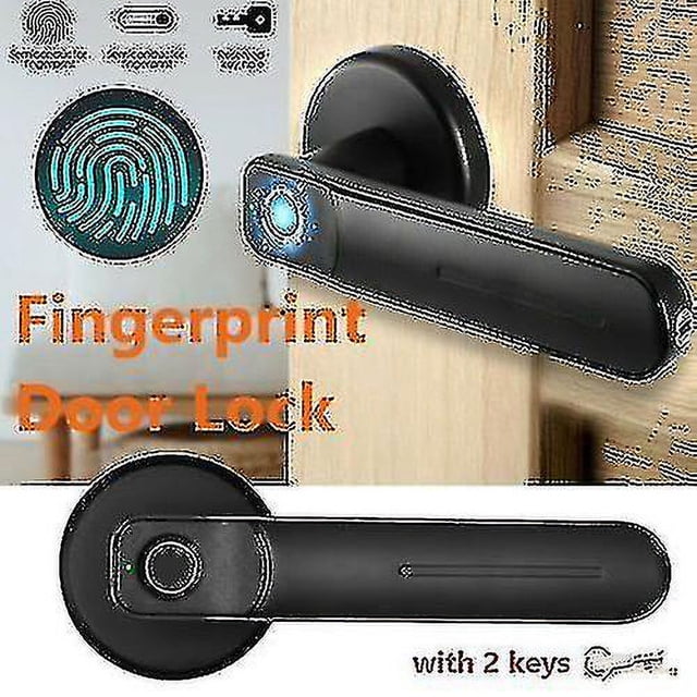 Fingerprint Electronic Door Lock Biometric Door Handle With Keys Security A