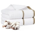 thumbnail image 3 of PiccoCasa 2 Pack 100% Cotton Hand Towels Thick 750GSM 16" x 30" Champagne Color, 3 of 7