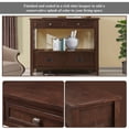 thumbnail image 5 of FFZ Retro Console Table, 36" Round Solid Wood Sofa Table, 4 Drawers, Light Espresso, 5 of 5