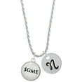thumbnail image 1 of Delight Jewelry Silvertone Domed $GME Silvertone Script Initial Disc - N - Charm Necklace, 20"+3", 1 of 4