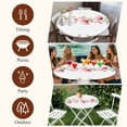 thumbnail image 7 of Pink Flowers Round Tablecloth, Fitted Table Cover with Elastic for 36"-44" Round Tables, Sping Botanical Floral Leaves Butterflyvines Table Cloth Outdoor Indoor Dinning Party Waterproof Tablecloths, 7 of 7