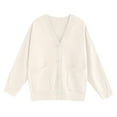 thumbnail image 3 of Womens Japanese Cute Knitted Cardigan Sweater Long Sleeve Button Down School Jacket Womens Button down Sweater Cardigan Open Front Knit Cardigan Sweater Thin Sweater Cardigan Long Cardigans for Women, 3 of 3