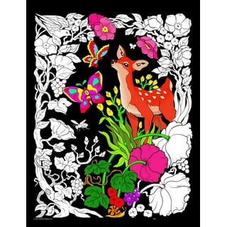 Floral Mania - Fuzzy Velvet Coloring Poster 16x20 Inches