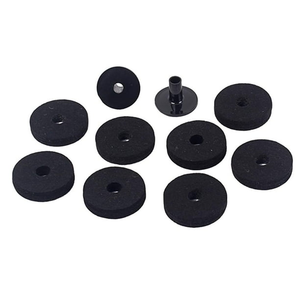 Arandela de fieltro para platillo de batería + 2 fundas para platillos para accesorios de batería, color negro, 50 mm. 50mm