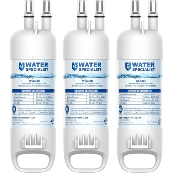 Waterspecialist EDR1RX  D1 Refrigerator Water Filter, 3 Filters